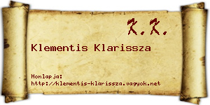 Klementis Klarissza névjegykártya
